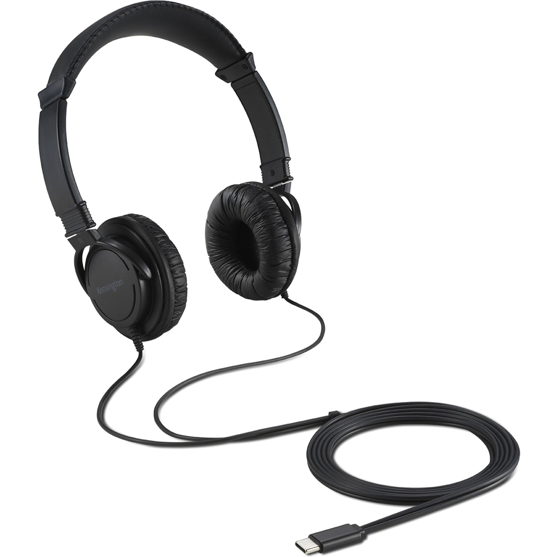 Kensington K97456WW Classic USB-C Headphone, Adjustable Headband, Stereo Sound, 6 ft Cable Length