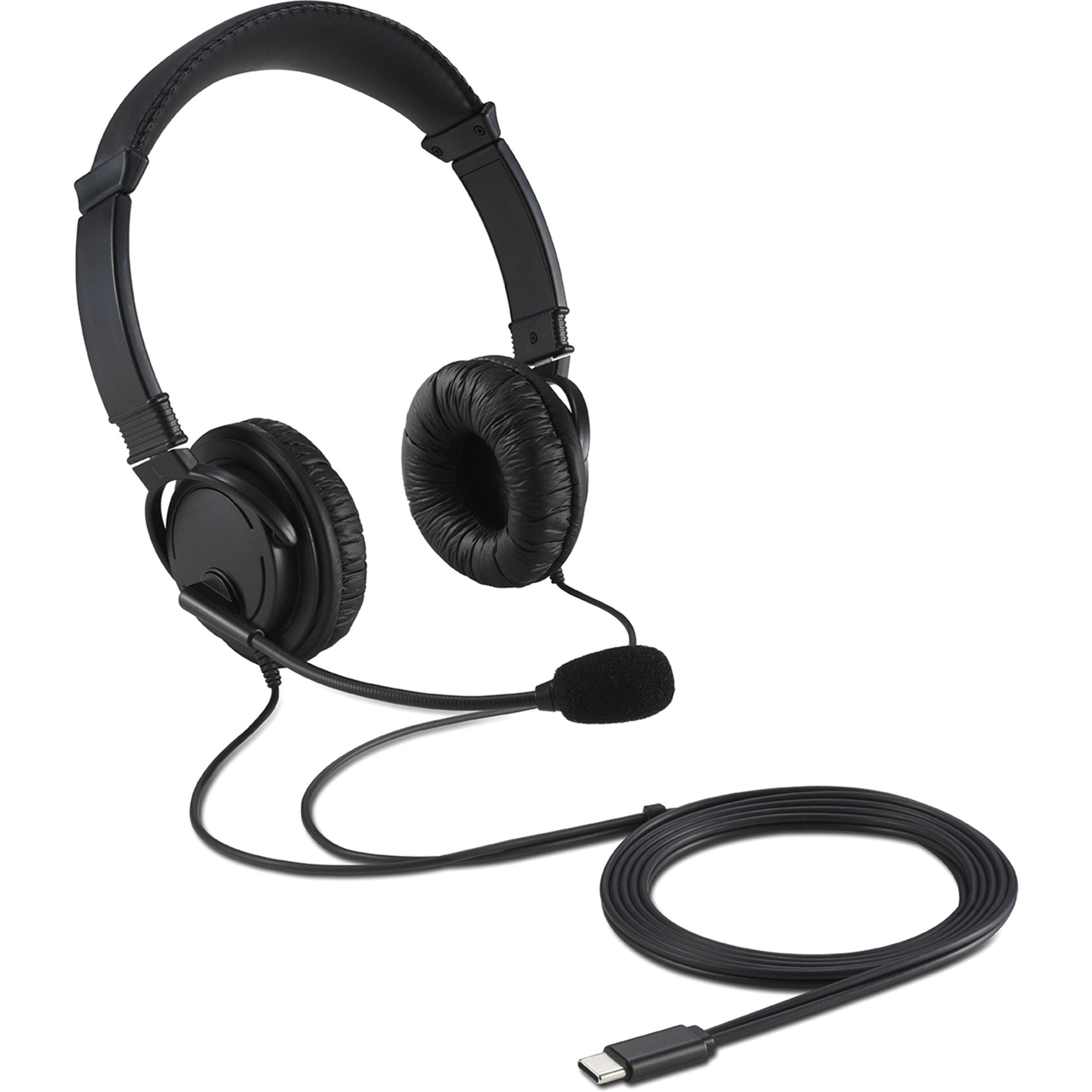 Kensington K97457WW Classic USB-C Headset with Mic, Comfortable, Noise Cancelling, 6 ft Cable Length