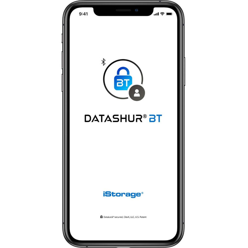 Smartphone displaying datAshur BT app login screen