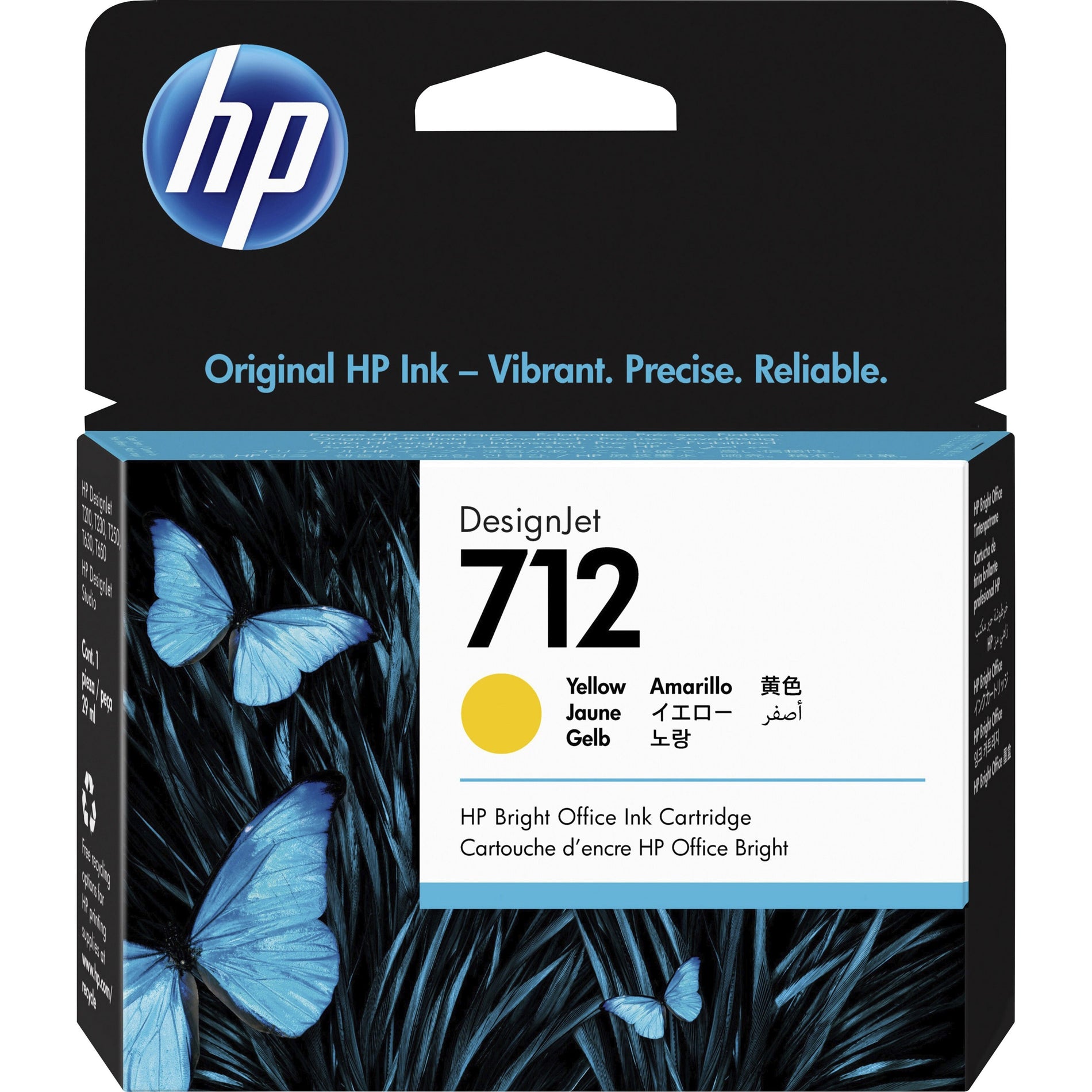 HP 3ED69A 712 インク カートリッジ、イエロー - オリジナル、29 mL、インクジェット