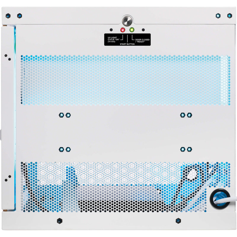 Close-up of UV control panel with LED indicators