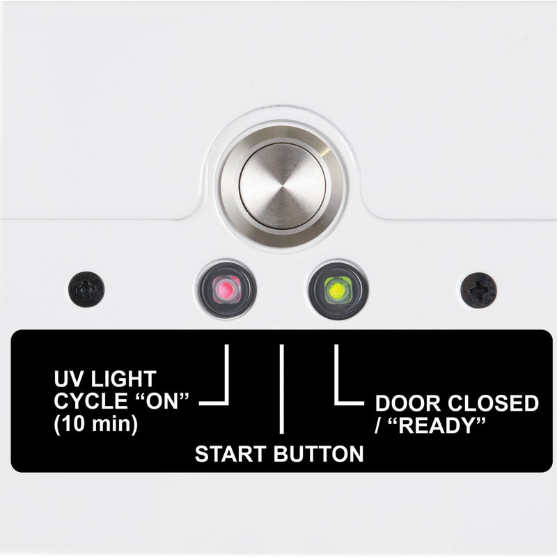 Close-up of control panel with LED status indicators