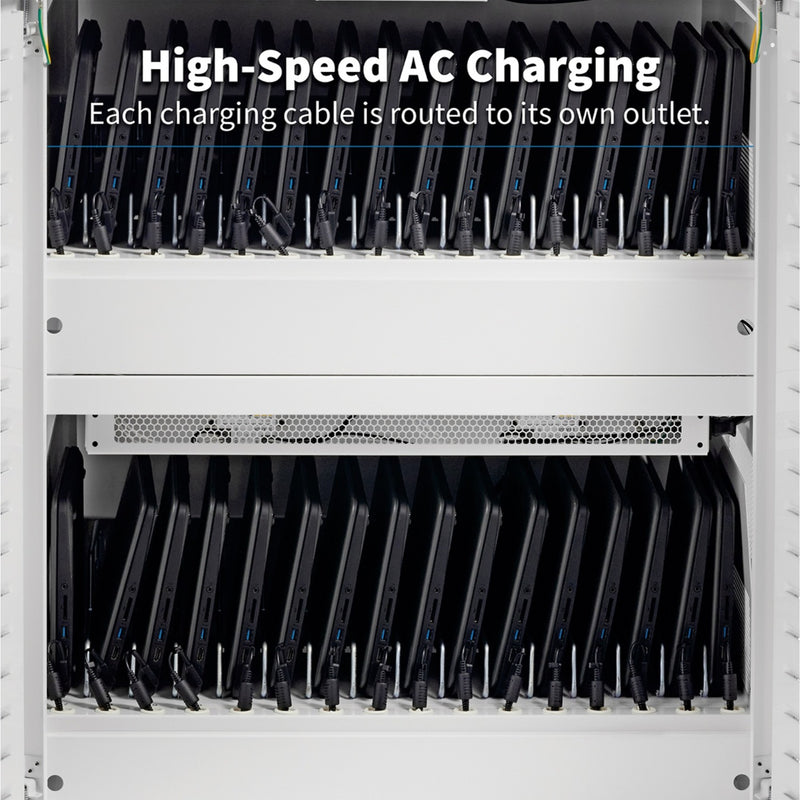 Interior view of charging system with multiple device slots