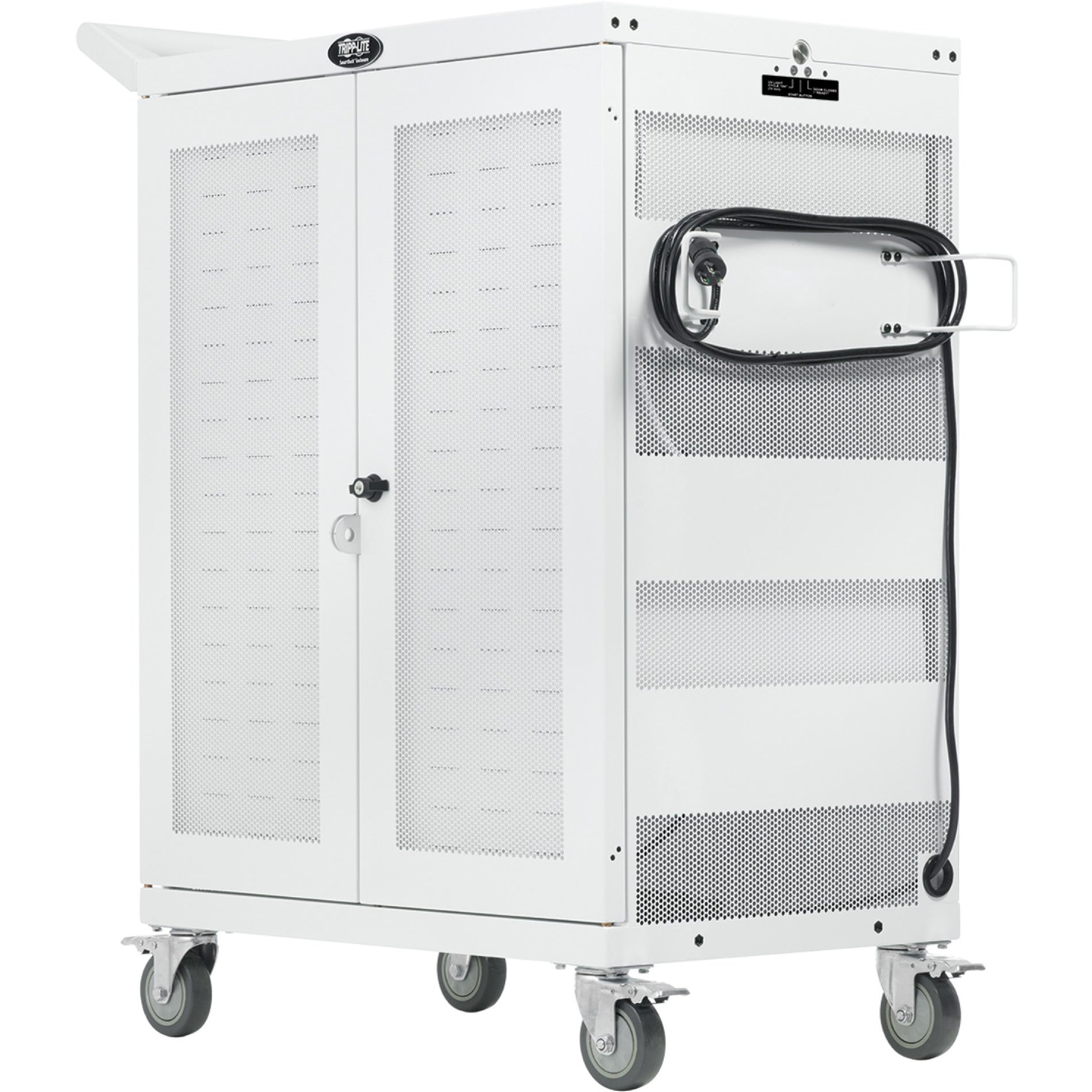 Tripp Lite CSC32ACWHG Hospital-Grade 32-Device UV Charging Cart Weiß Non-marring Wheel Antibakteriell Diebstahlschutz Kabelmanagement