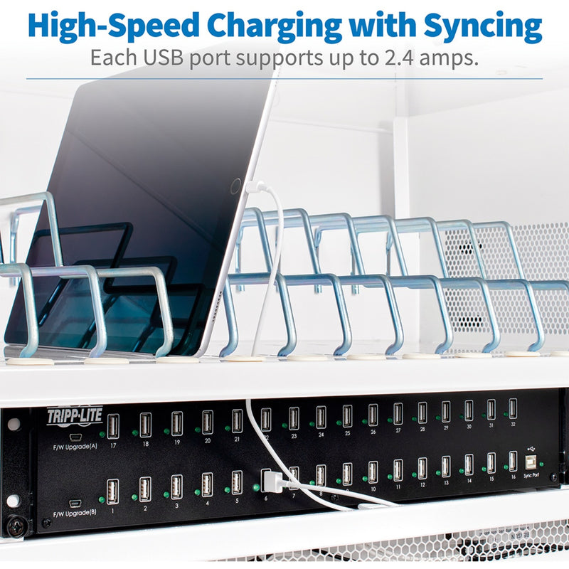 Close-up of USB charging ports and power management system