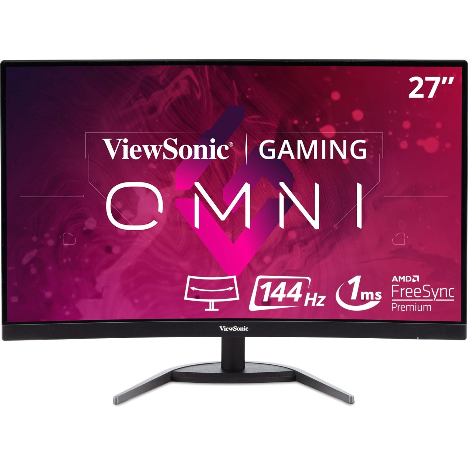 ViewSonic VX2768-2KPC-MHD Widescreen Gaming LCD Monitor, 27 Curved, 144Hz, WQHD, FreeSync Premium