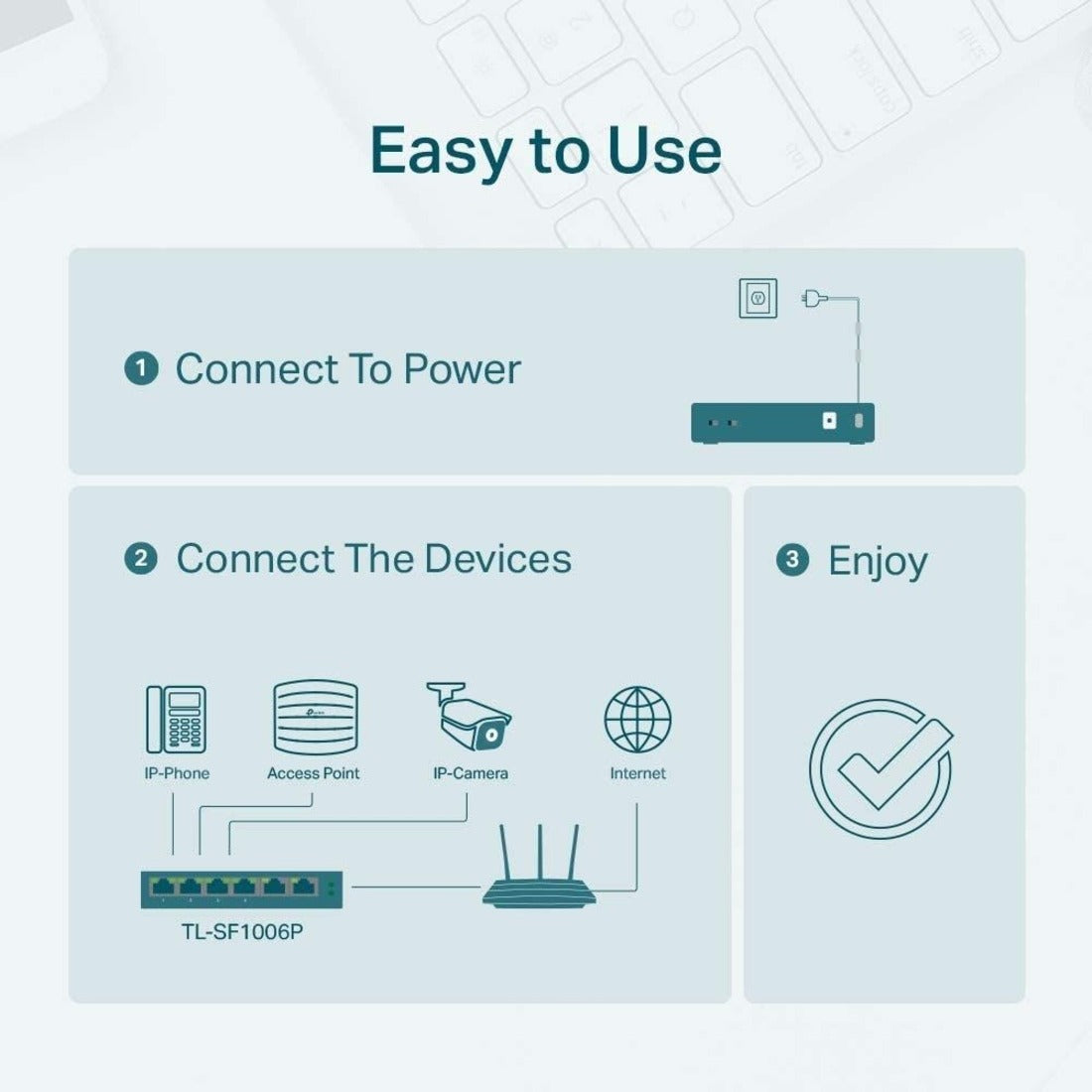 TP-Link TL-SF1006P Commutateur de Bureau 6 Ports 10/100Mbps avec 4 Ports PoE+ Installation Facile et Expansion Rapide du Réseau