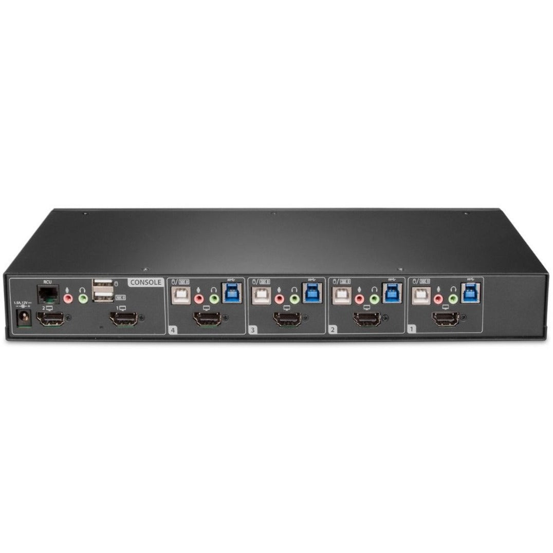 موصلات سويتش AVOCENT SVM140DPH-400 مَصفوفة SwitchView 4 منافذ KVM، DisplayPort، HDMI، DVI-D، متوافق مع TAA