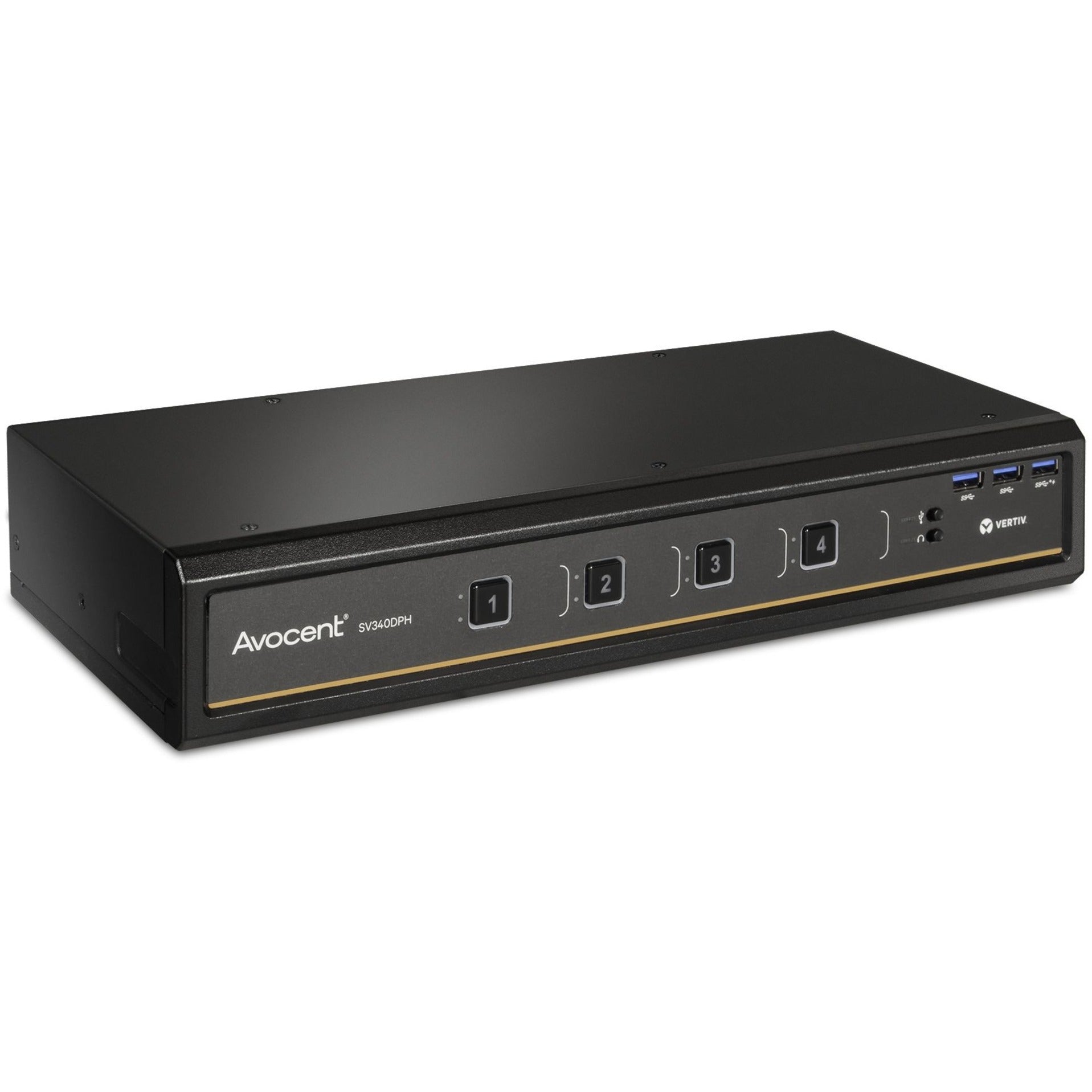 AVOCENT SV340DPH-400 SwitchView Desktop KVM 4 Port Dual Head Universal Connector TAA Compliant  아보센트 SV340DPH-400 SwitchView 데스크톱 KVM 4포트 듀얼헤드 유니버설 커넥터 TAA 적합.