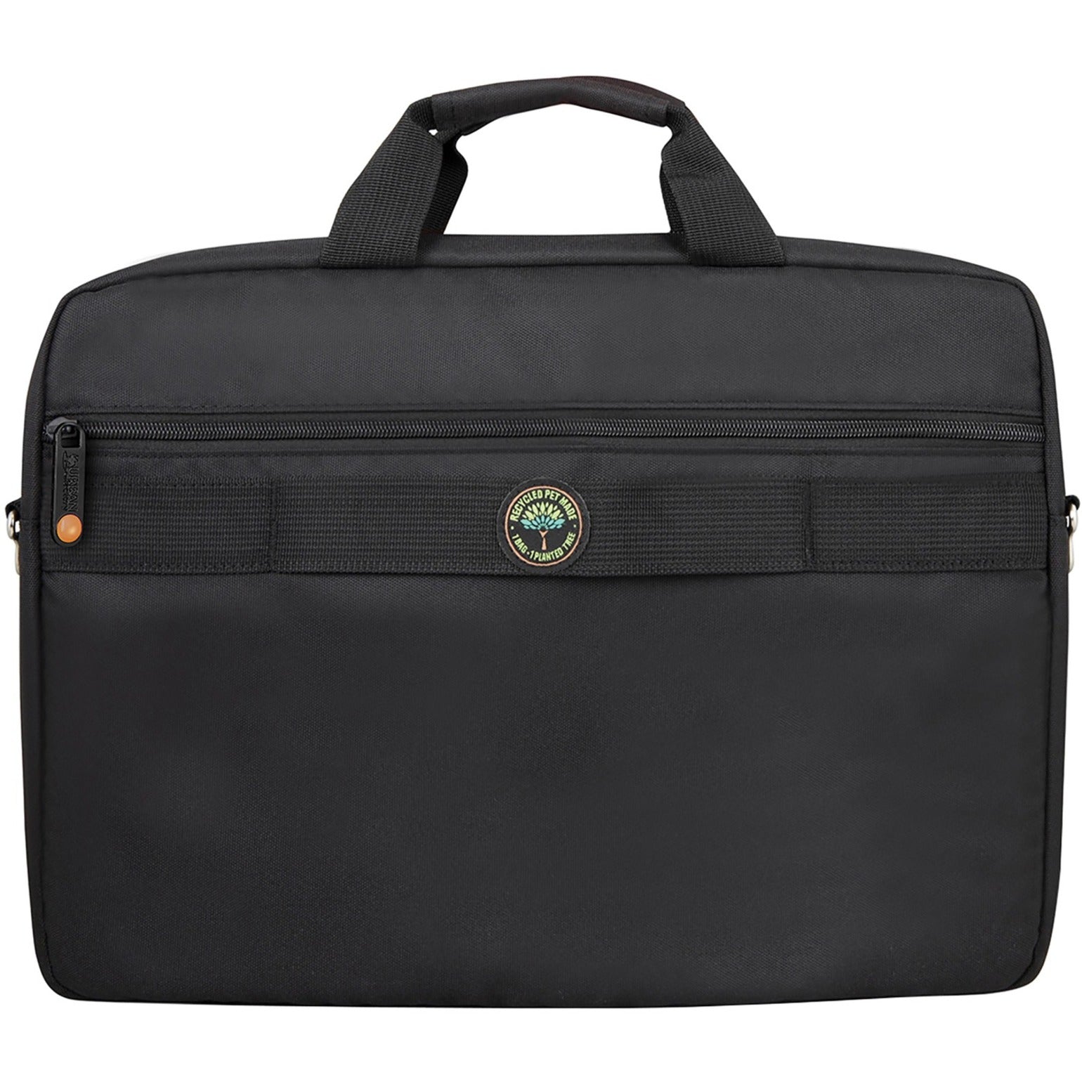 Front view of Urban Factory laptop case showing eco-friendly certification badge-alternate-image4