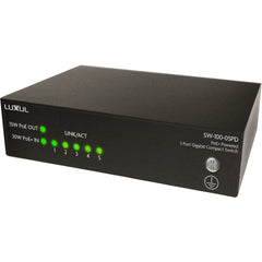 Luxul SW-100-05PD 5-Port Gigabit Ethernet Switch, PoE+ Powered, Multi-Mount Network Switch with Pass-Through PoE Port, NDAA Compliant - SW-100-05PD (3 Year Warranty)