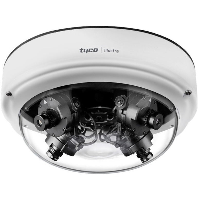 Illustra Flex multi-directional surveillance camera showing four adjustable camera modules mounted within a white dome housing