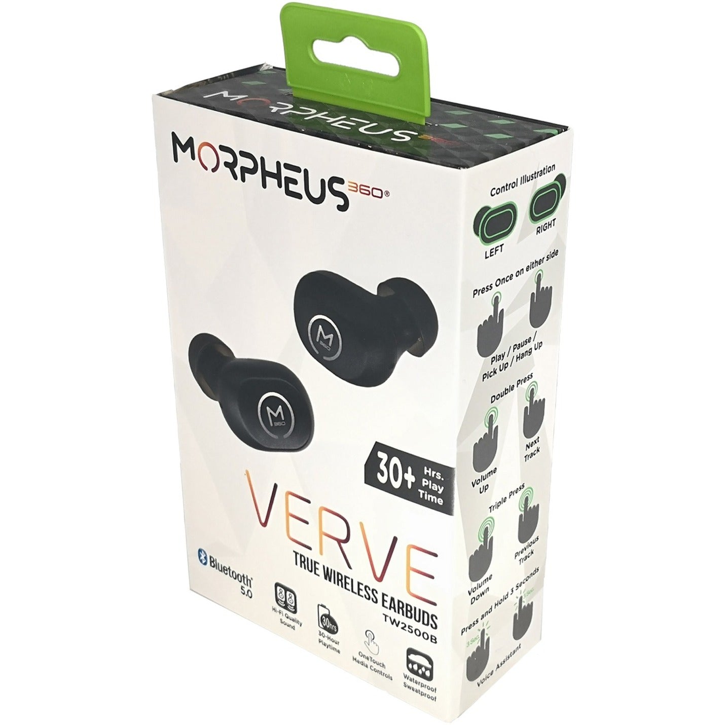 Morpheus 360 TW2500B VERVE True Wireless Earbuds, 5.0 BT 5.0, Capacitive Touch, 30 HR Play