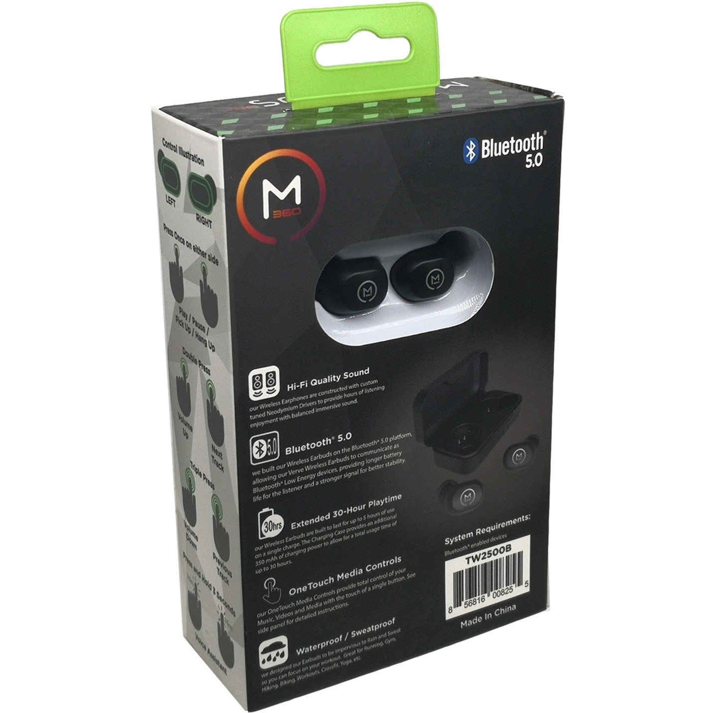 Morpheus 360 TW2500B VERVE True Wireless Earbuds, 5.0 BT 5.0, Capacitive Touch, 30 HR Play