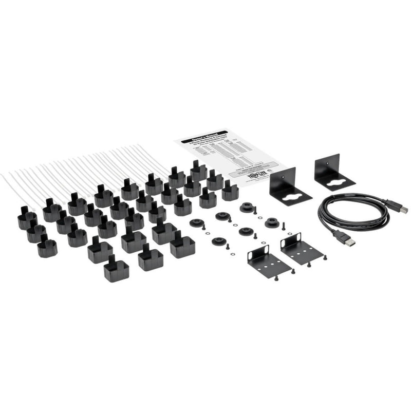 Layout of PDU installation accessories including plug locks and mounting hardware