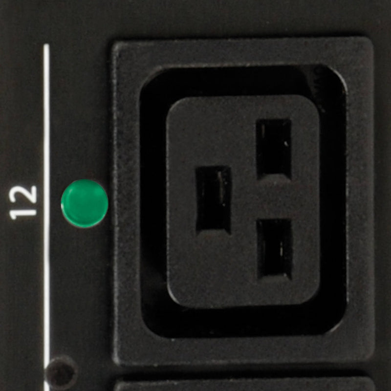 Detailed view of C13 outlet with numbering and retention features