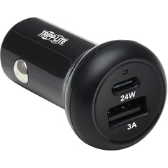 Tripp Lite U280-C02-24W-1B Auto Adapter Dual Port USB Car Charger 24W USB C USB-A Fast Charging for Smartphones Tablets and More