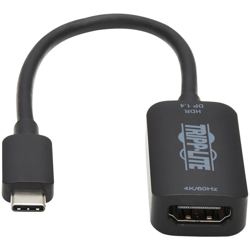 Angled view of Tripp Lite USB-C to HDMI adapter highlighting compact design