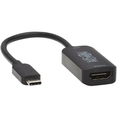 Tripp Lite U444-06N-HDR-B USB-C to HDMI Adapter Cable M/F Black 6 in.   Tripp Lite U444-06N-HDR-B Cavo adattatore USB-C a HDMI M/F Nero 6 pollici.