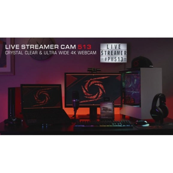 AVerMedia PW513 webcam in gaming setup with multiple monitors