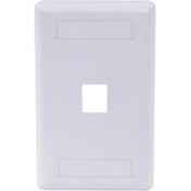 White single-port flush mount wall plate with square opening and clean geometric design-alternate-image1