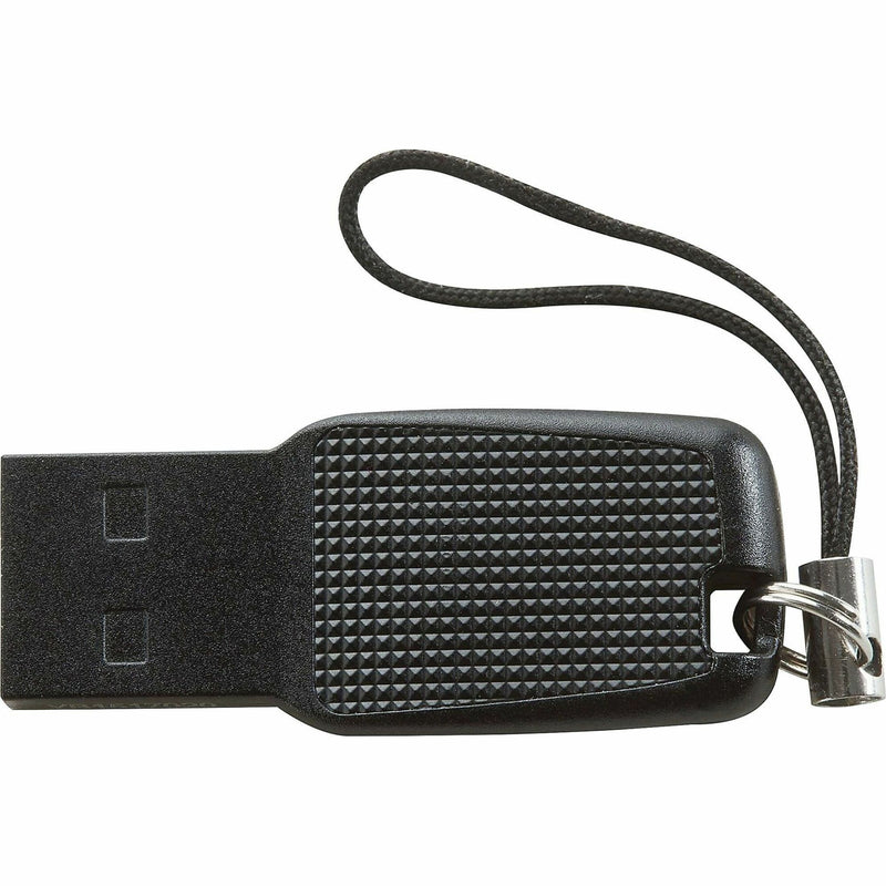 Side view of Verbatim USB drive showing lanyard attachment and textured grip surface