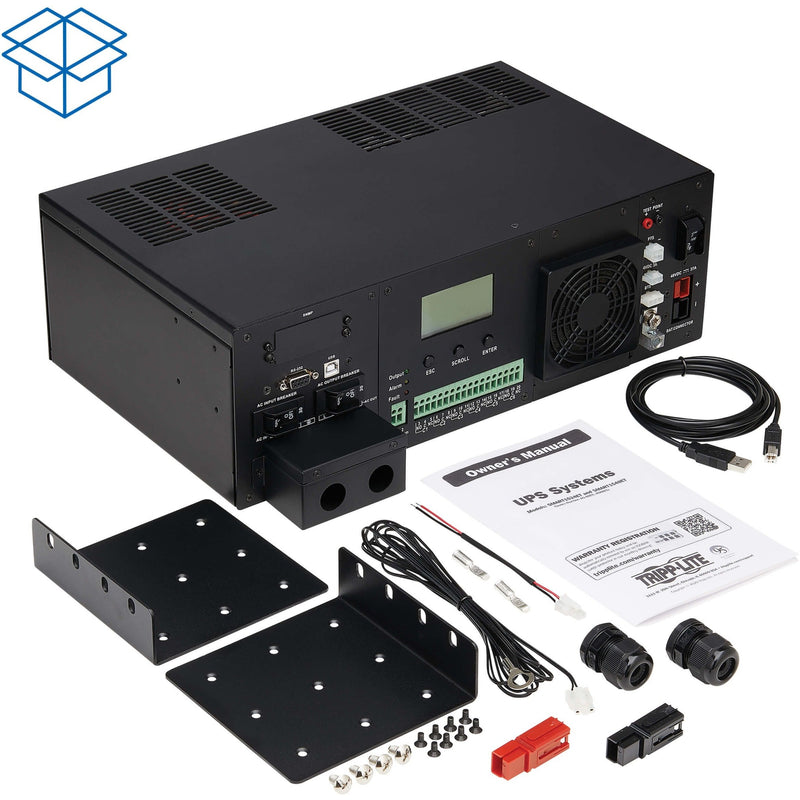 SMART1524ET UPS shown with included installation accessories and documentation