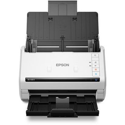 Front view of Epson DS-530 II with document feeder extended