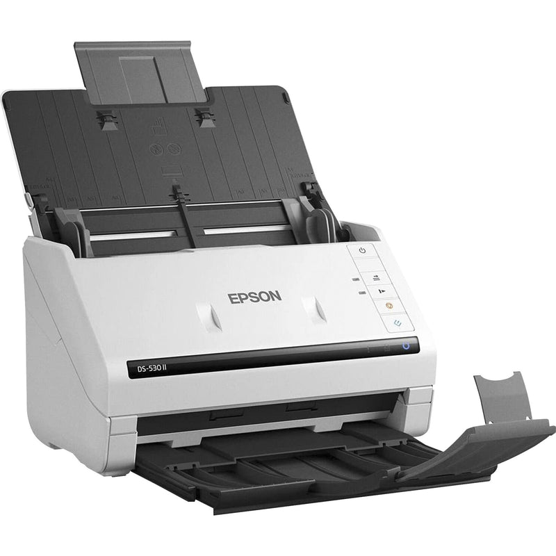 Epson DS-530 II document scanner with open document feeder and output tray