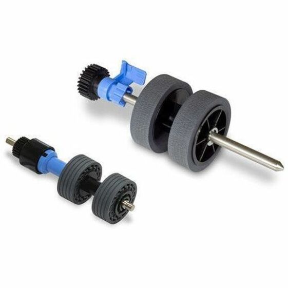 Epson scanner roller assembly kit showing two roller sets with blue mounting components and gray rubber rollers