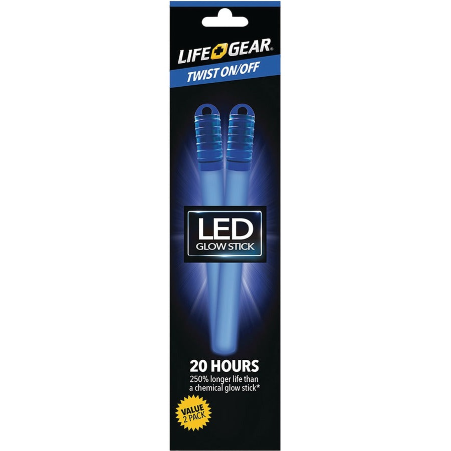 Life+Gear LG11-60222-SA3 LED Reusable Glow Stick - 2pk, Water Resistant, Battery Powered, 20 Hour Battery Life