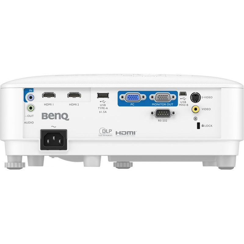 Detailed view of BenQ MW560 rear input/output panel