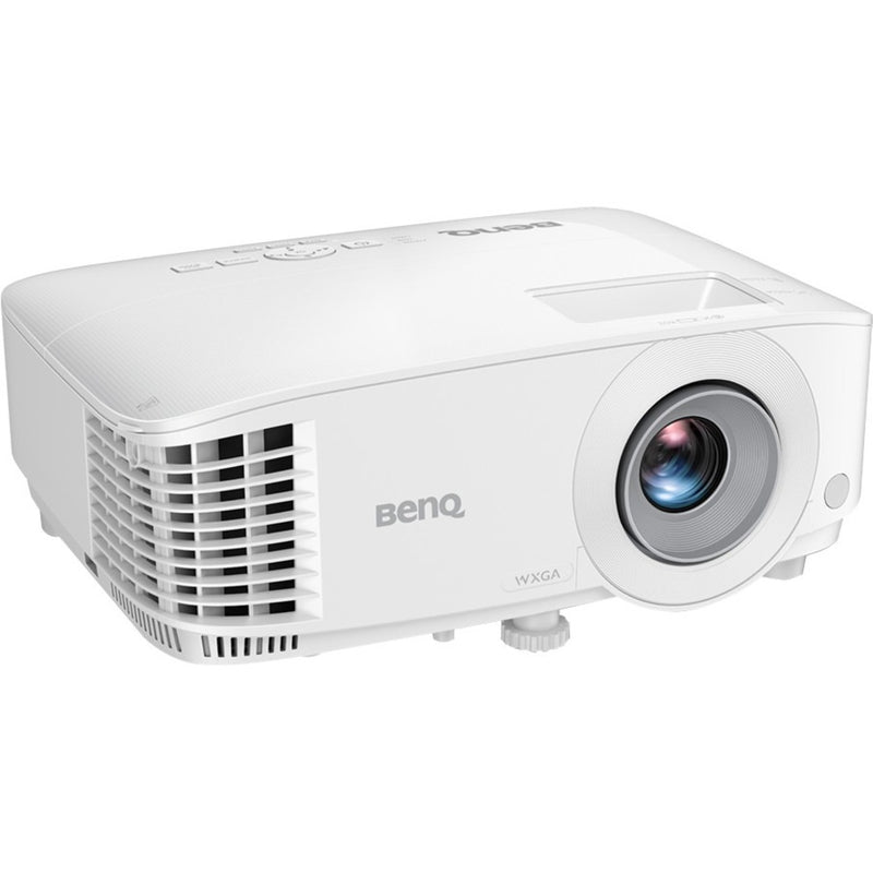 Three-quarter view of BenQ MW560 projector showing design details