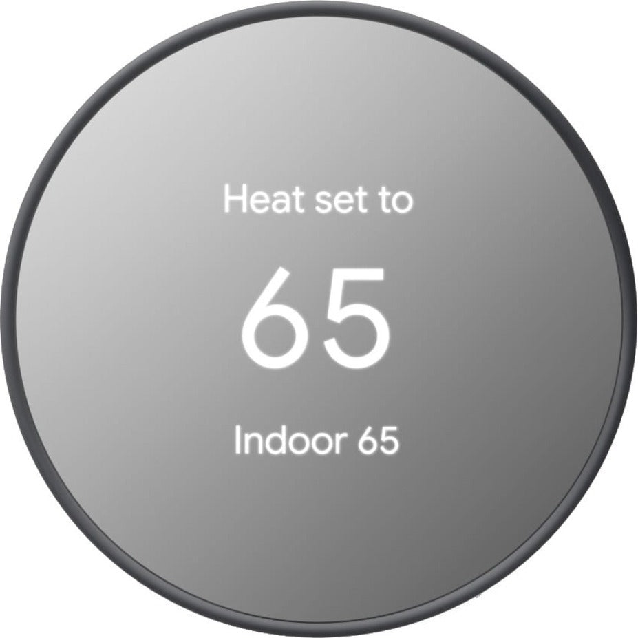 Front view of Google Nest Thermostat with 65-degree temperature display and indoor temperature reading-alternate-image3