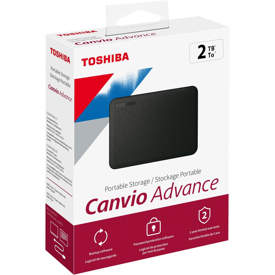  Toshiba Canvio Flex 2TB Portable External Hard Drive USB-C USB  3.0, Silver for PC, Mac, & Tablet - HDTX120XSCAA : Electronics