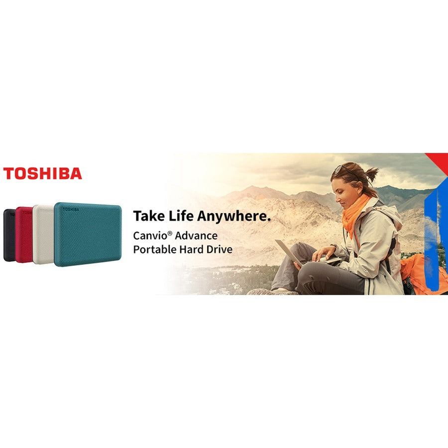 Toshiba HDTCA40XR3CA Canvio Advance Portable Hard Drive, 4TB, Red