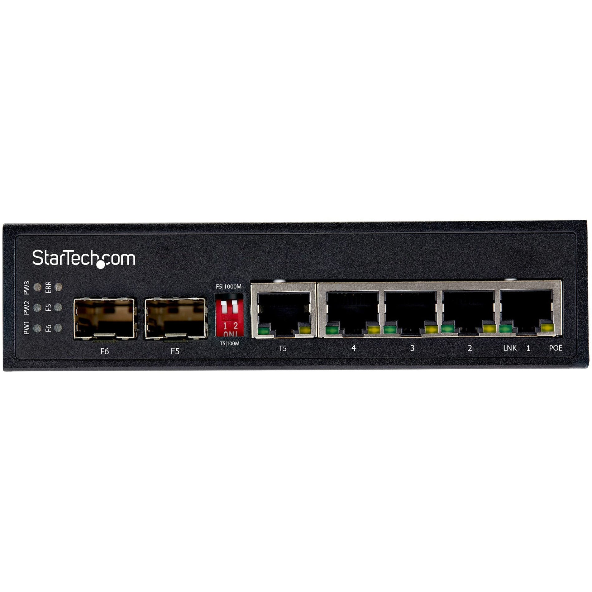 StarTech.com IES1G52UPDIN Ethernet Switch, 5-Port Gigabit with PoE+, 2 SFP Slots, 120W PoE Budget