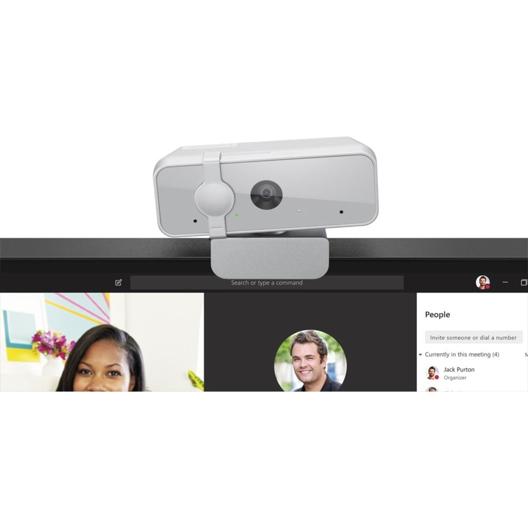 Lenovo webcam mounted on monitor during video conference session-alternate-image5