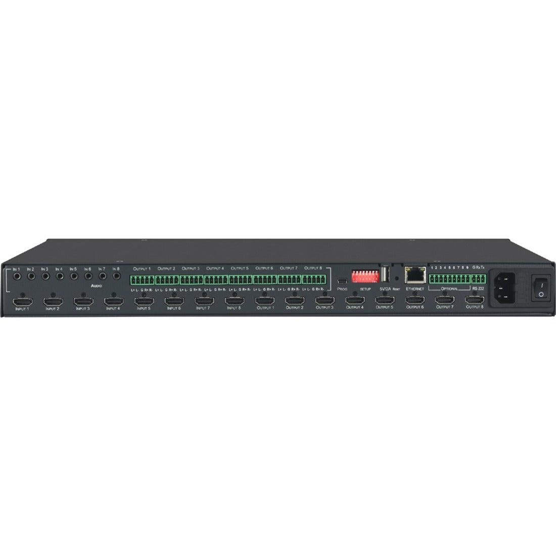 Kramer 20-08800230 VS-88H2A 8x8 4K HDR HDCP 2.2 Matrix Switcher with Analog & Digital Audio Routing, 8 HDMI Inputs/Outputs, RJ-45 Connectivity