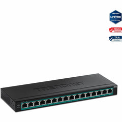 Commutateur Ethernet TRENDnet TPE-TG160H 16 ports Gigabit PoE+ budget de puissance PoE de 123W