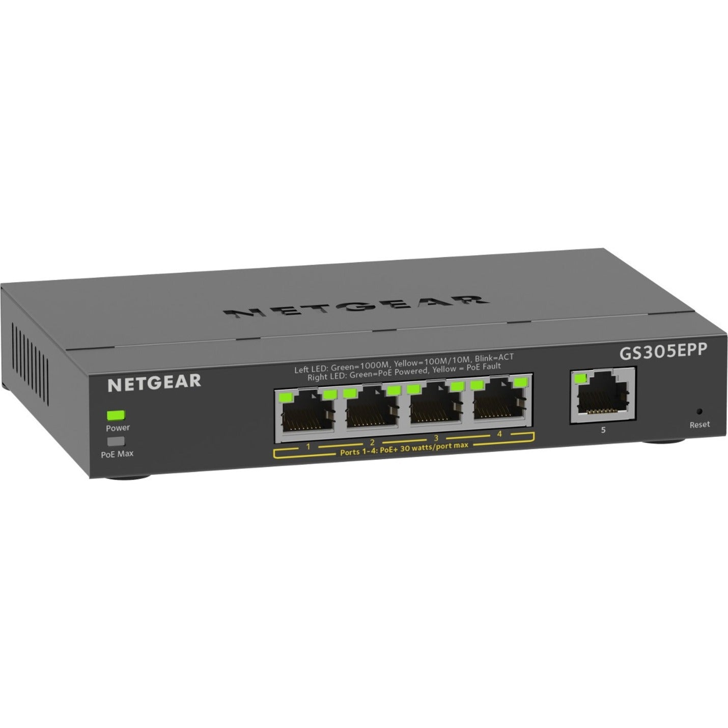 Netgear GS305EPP-100NAS Commutateur Ethernet GS305EPP 5 ports Gigabit Ethernet PoE + 120W Budget PoE