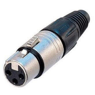 Neutrik NC3FX XLR female connector with silver-plated contacts and black strain relief-alternate-image1