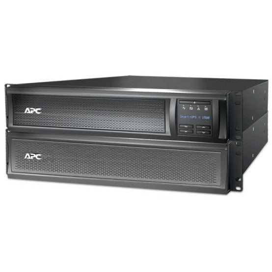 APC Smart-UPS X 1500VA with external battery pack showing stacked configuration in rack mount setup