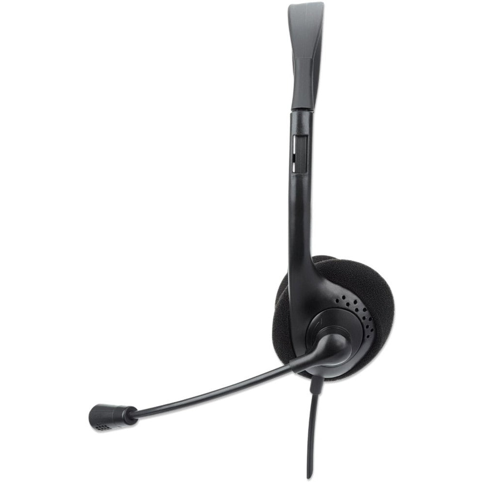 Manhattan 179898 Stereo USB Headset, Adjustable Microphone, Over-the-head Design