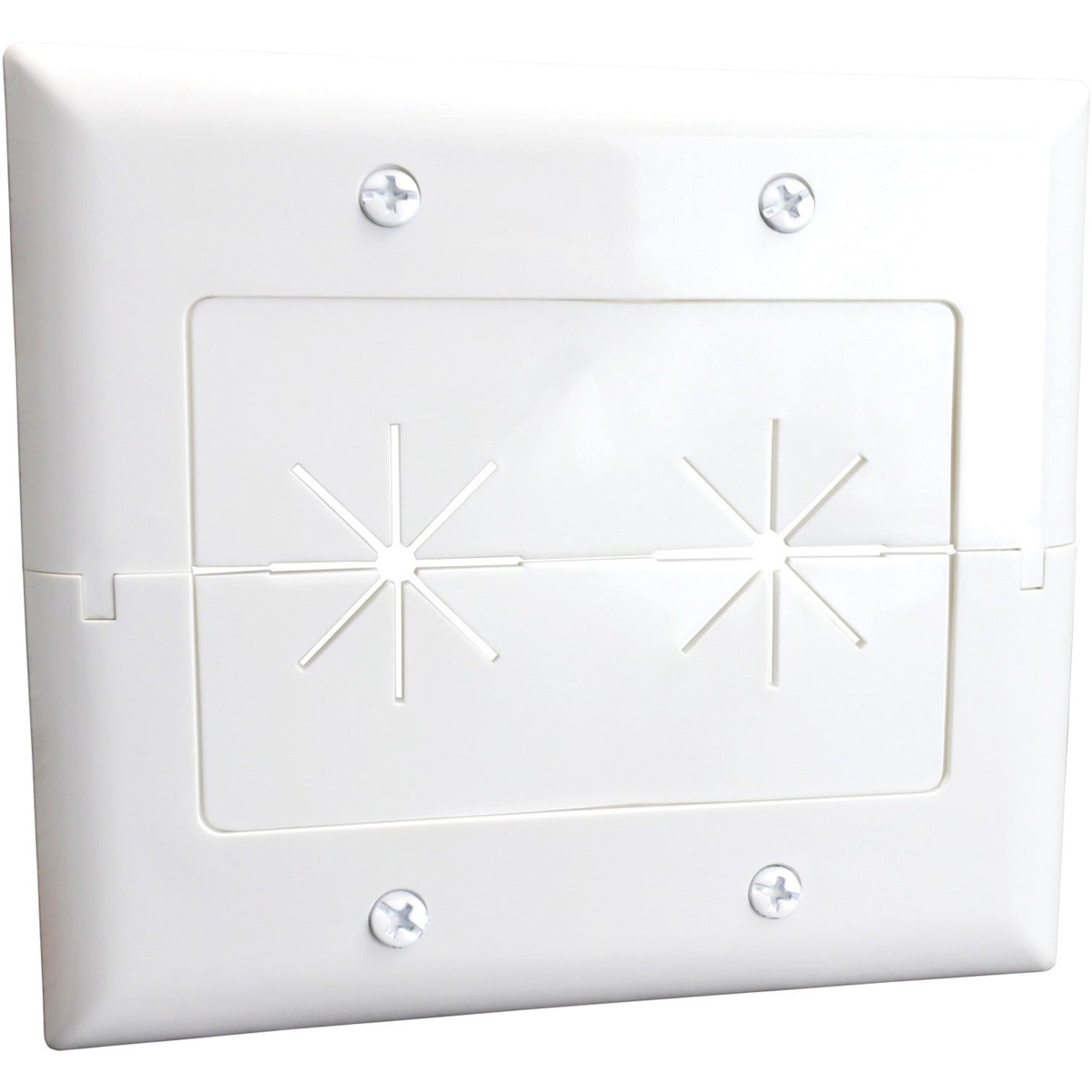 DataComm 45-0027-WH 2-Gang Split Plate with Flexible Opening (White), Easy  Installation and Versatile Cable Management