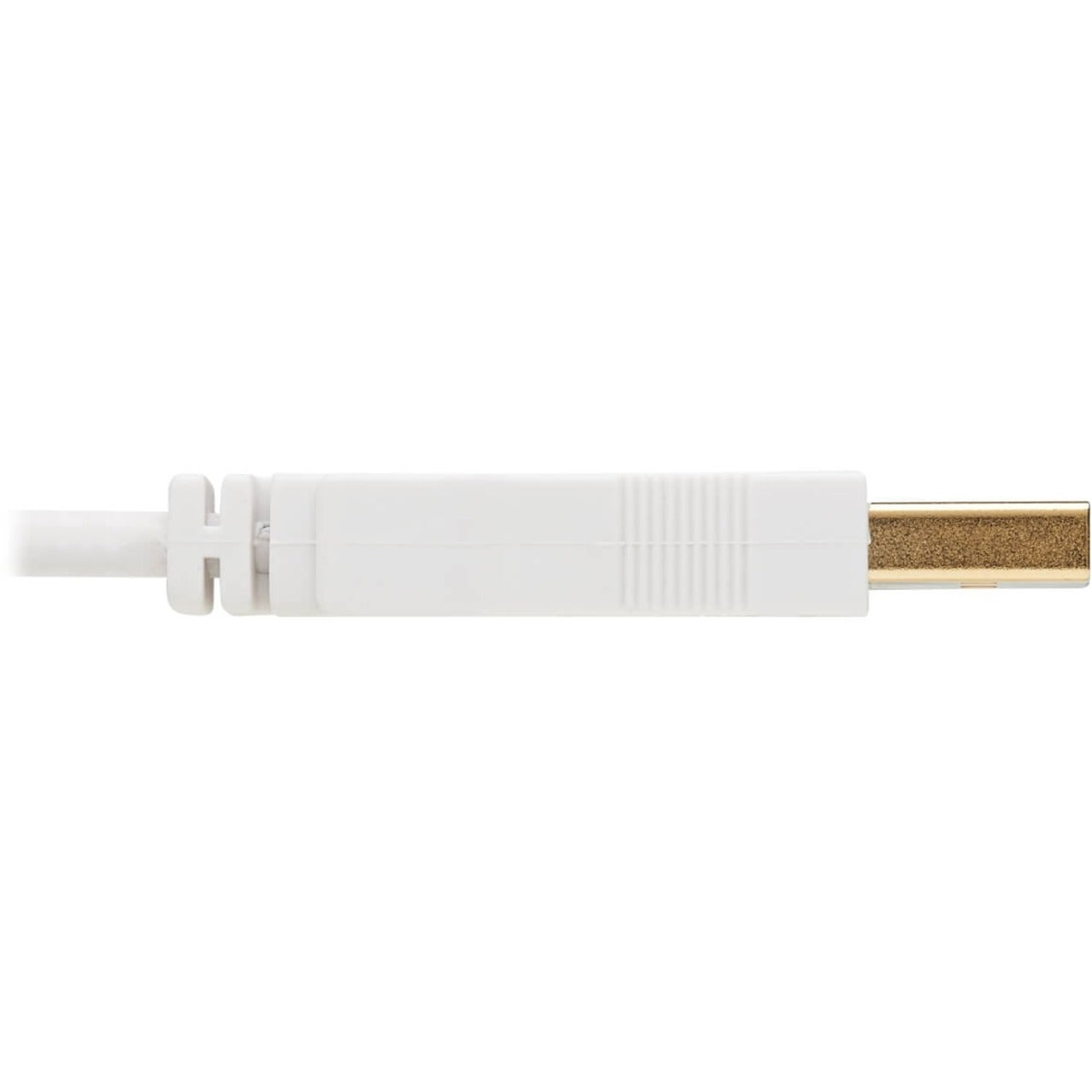 Close-up side view of white Mini-B connector with gold-plated contacts-alternate-image6