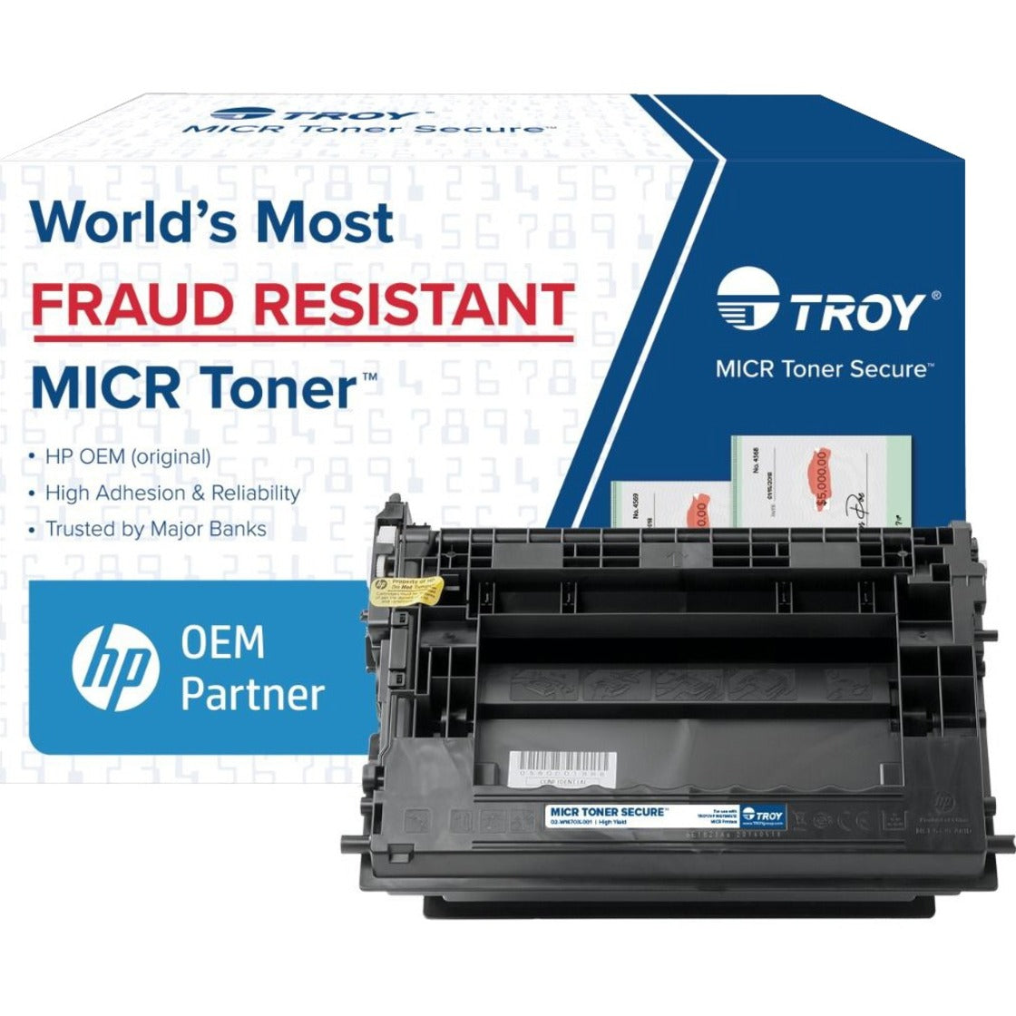Troy 02-W1470X-001 M611/M612 MICR Secure HY Toner, High Yield, Laser, 25000 Pages