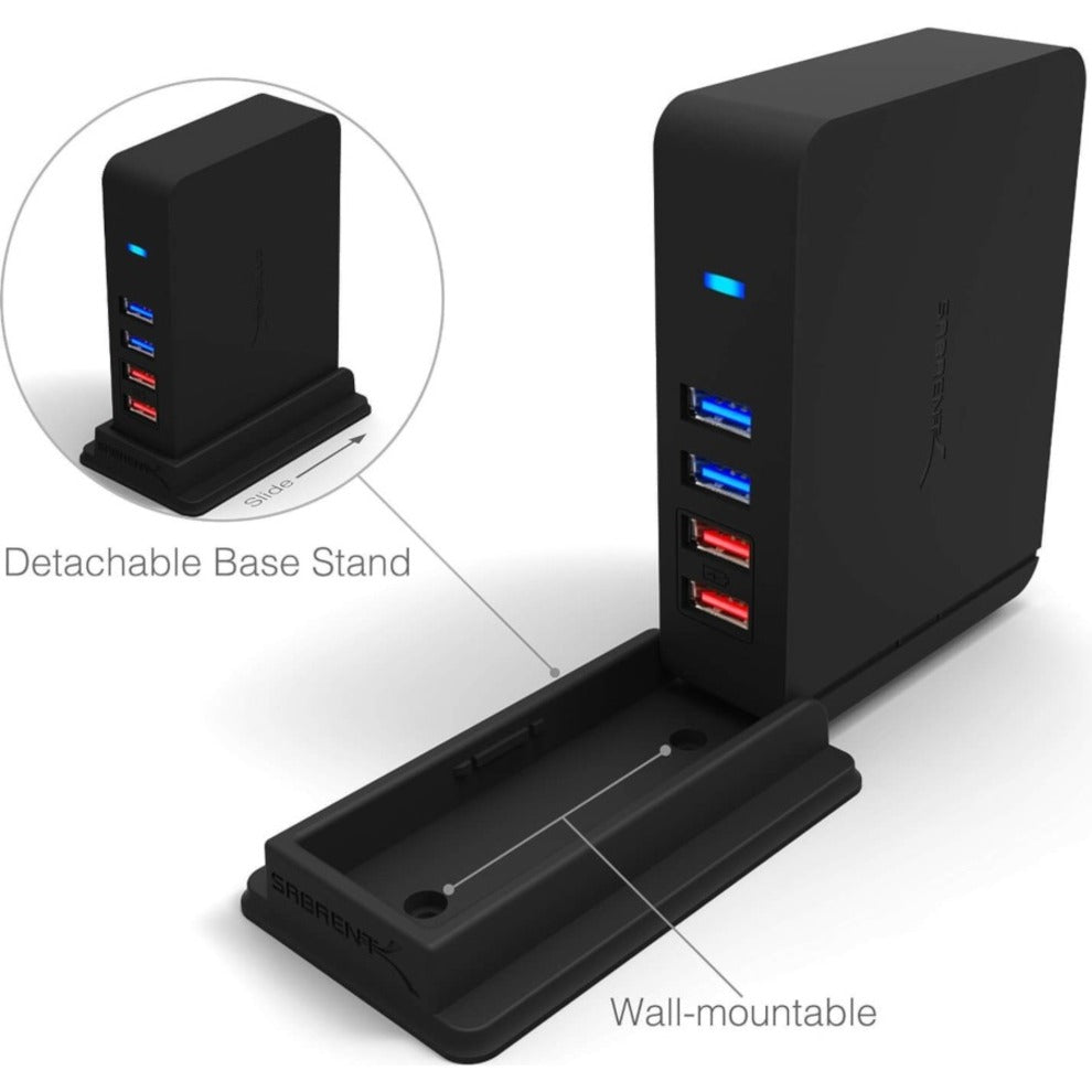 Sabrent HB-U930 7 Port USB 3.0 HUB + 2 Charging Ports with 12V/4A Power Adapter, High-Speed Data Transfer and Fast Charging for PC, Mac, Linux