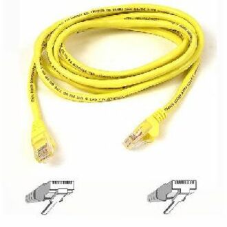 Cable de conexión sin enganches Belkin A3L980-40-YLW-S RJ45 Categoría 6 40 pies moldeado amarillo