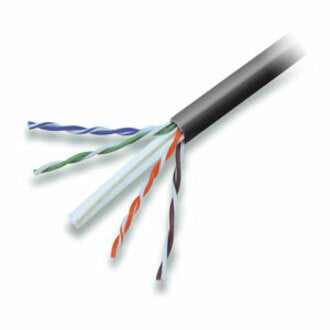 Close-up view of Belkin Cat6 cable internal construction showing color-coded twisted pair wiring